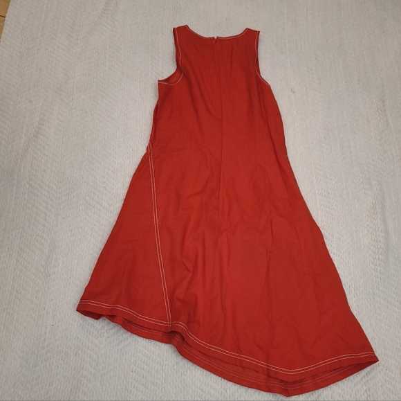 Anthropologie Maeve Asymmetrical Bileu Dress Orange - Picture 3 of 5